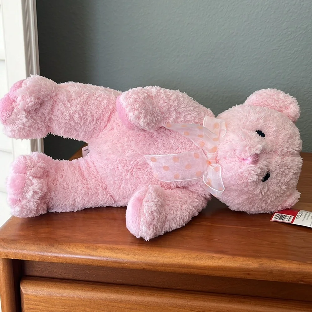 Napco soft cuddly pink teddy bear 12”, suitable for all ages, pristine condition